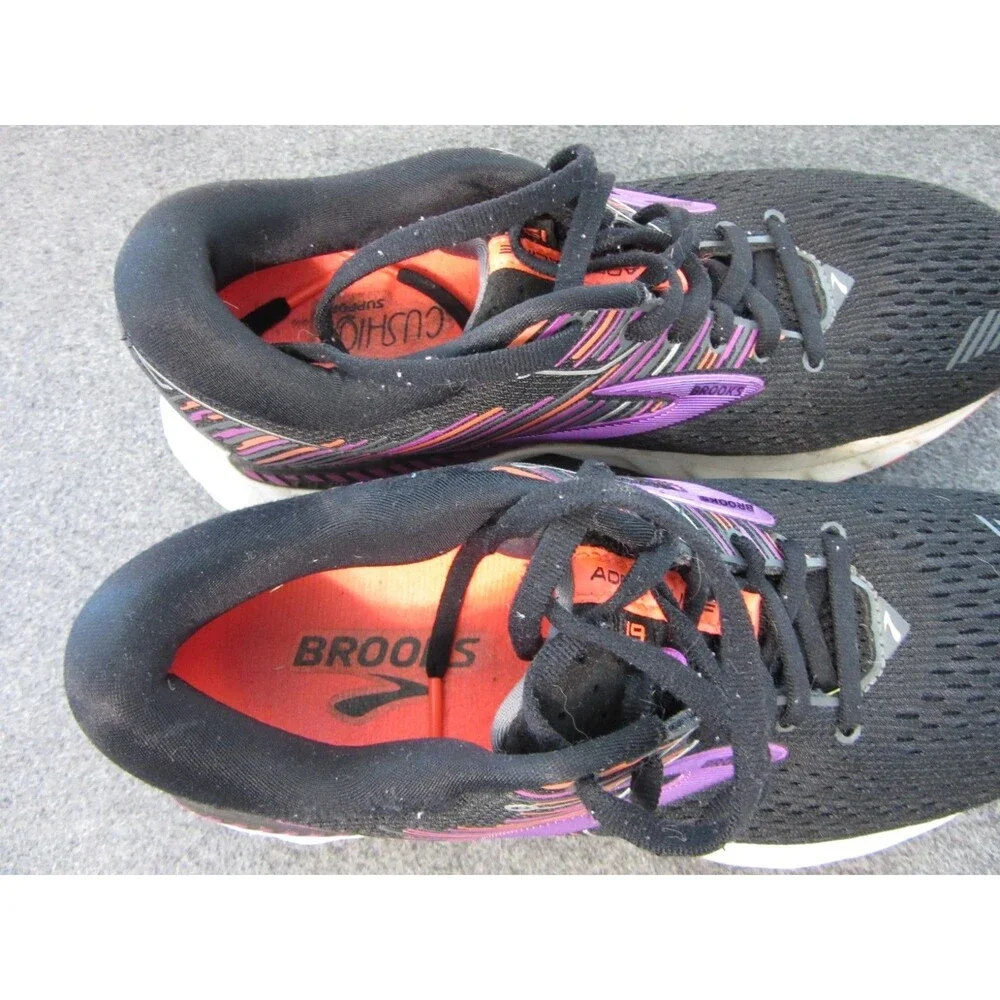 Brooks Adrenaline GTS 19 Women's Sz. 7.5 Black Purple Running Shoes 1202841B080